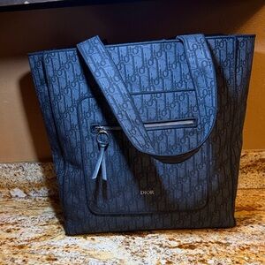 Dior Monogram Canvas Tote with Exterior Zip Pocket